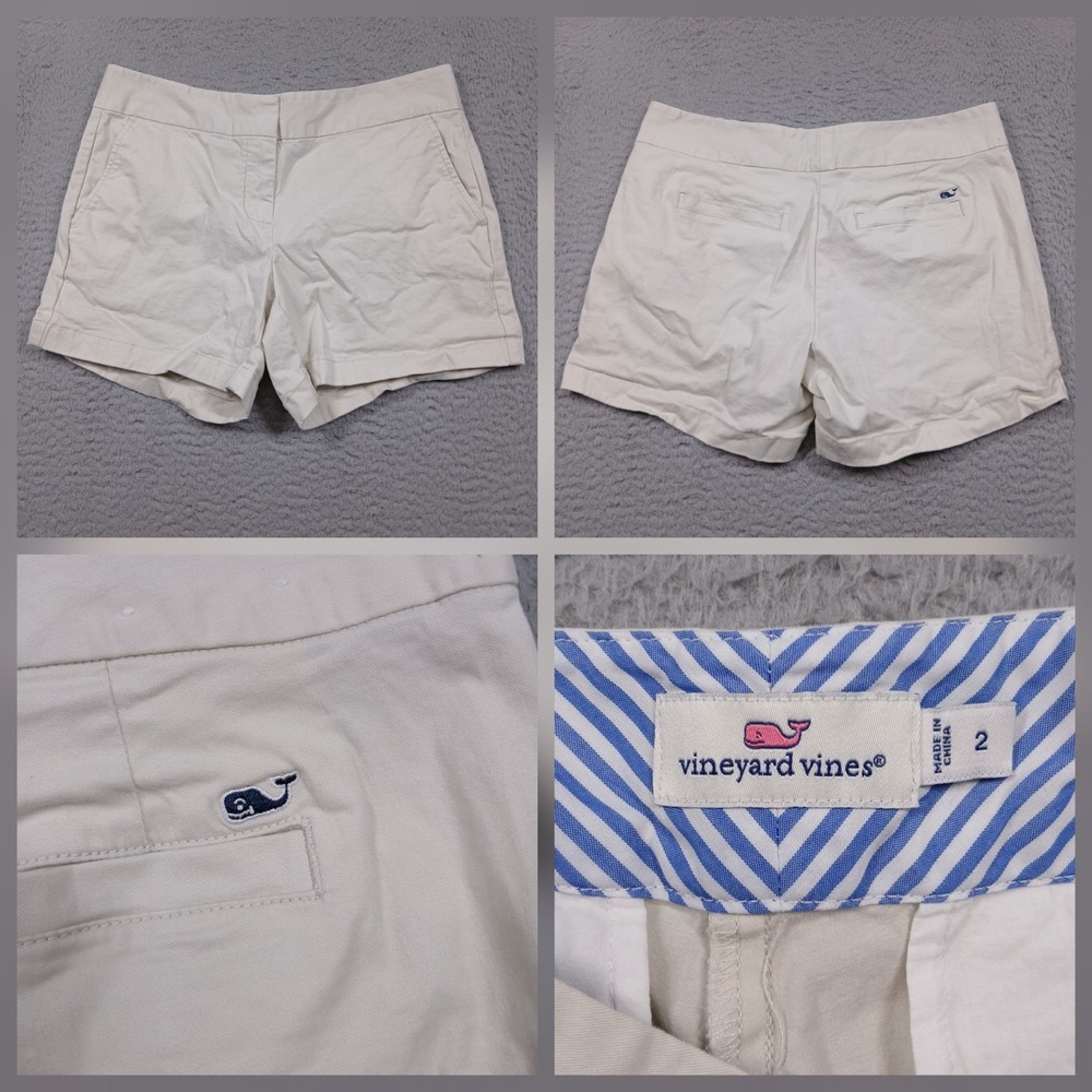 Vineyard Vines Shorts Women's 2‎ White Stretch Casual Chino - Picture 2 of 9